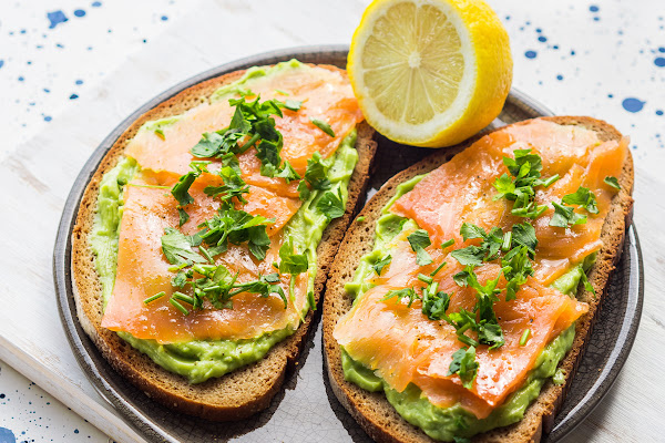 spring lunch ideas avocado toast and wine