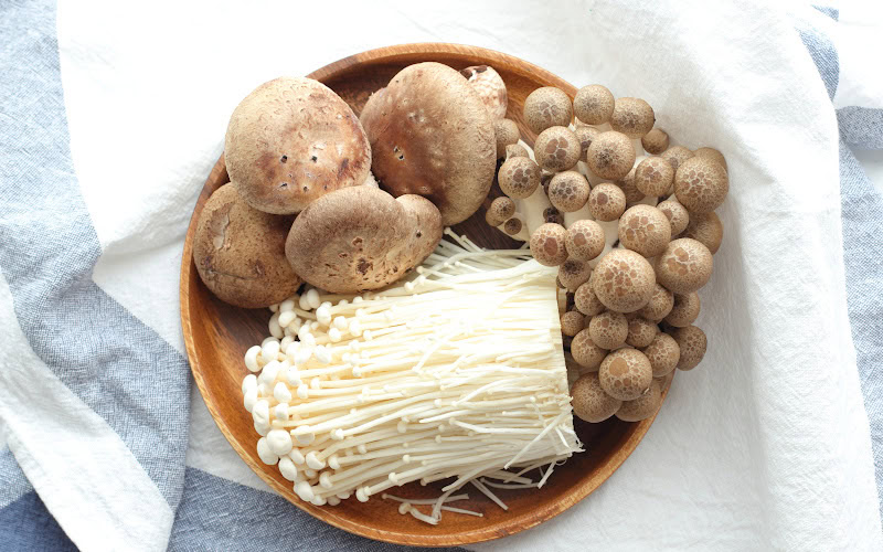 Popular mushroom types and wine pairings.