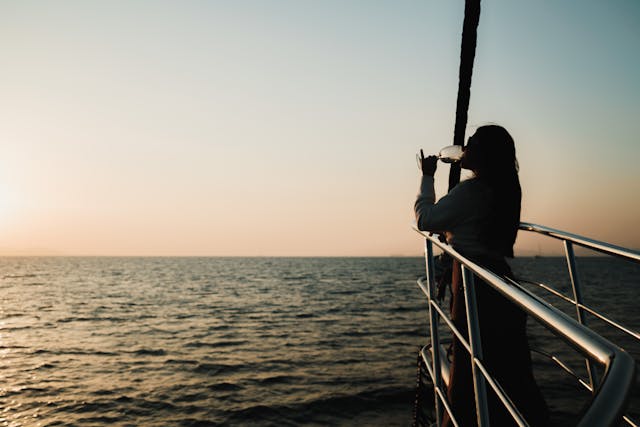 drinking wine on boats