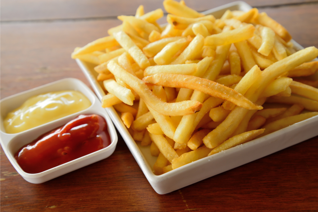 french fries and champagne,