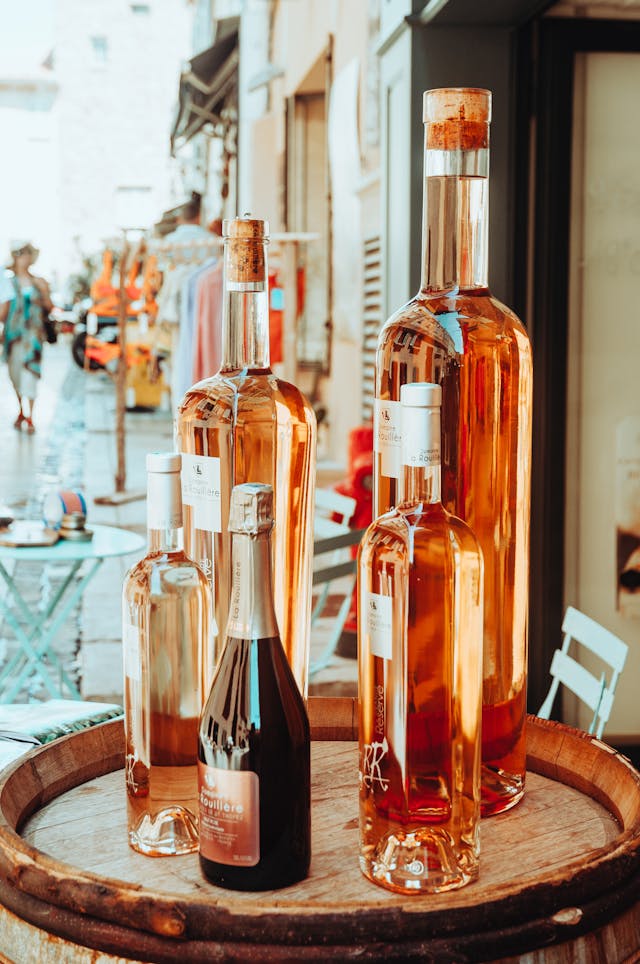 different wine bottle sizes.