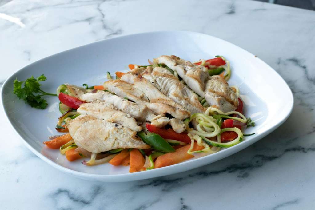 Chicken dinners with wine pairings.