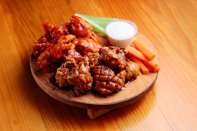 buffalo wings and wine.